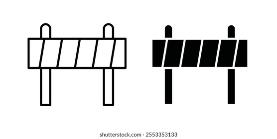 Roadblock icons in black filled and outlined style