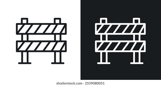 Roadblock icons. vector set in black colors