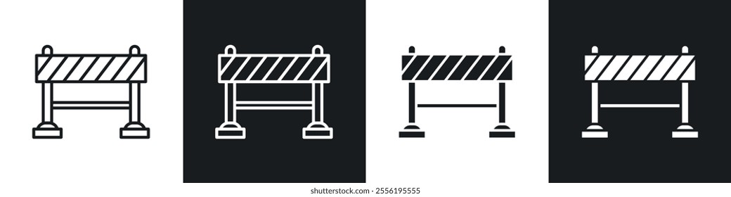 Roadblock linear icon set for app, and web design.