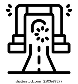 Roadblock is showing a loading icon, symbolizing the concept of waiting for the road to open