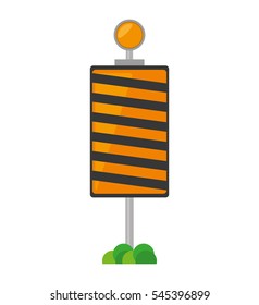 roadblock traffic light warning with grass vector illustration eps 10