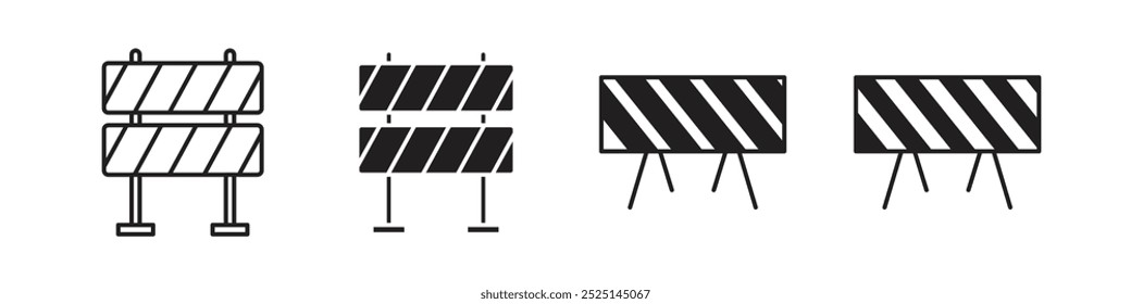 Roadblock vector filled and outlined icons collection