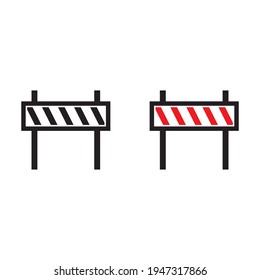 Icono vectorial de bloque de ruta. Icono de Barrera