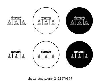 Roadblock Vector Illustration Set. Safety Barrier sign suitable for apps and websites UI design style.