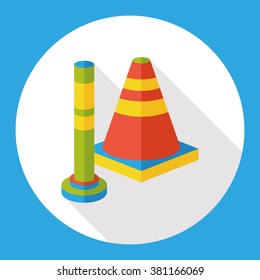 Roadblocks barrier flat icon