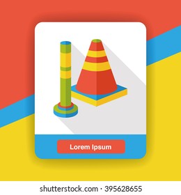 Roadblocks barrier flat icon