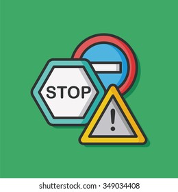 Roadblocks barrier vector icon
