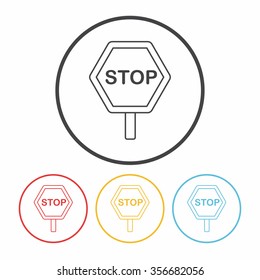 Roadblocks line icon