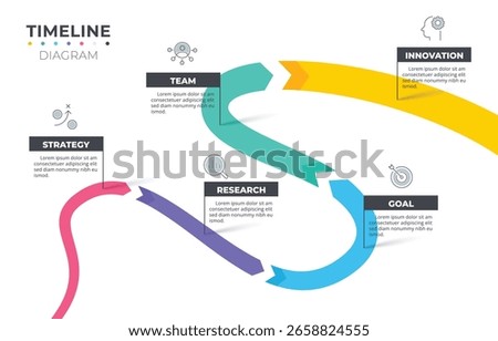 Roadmap arrow way Infogrpahic graph diagonal timeline diagram template