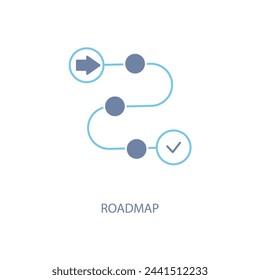 roadmap concept line icon. Simple element illustration. roadmap concept outline symbol design.