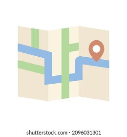 Roadmap flat icon. Clipart cartoon illustration. Vector sign for mobile app and web sites. 