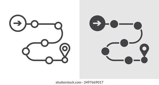 Roadmap icon Black line art vector logo set
