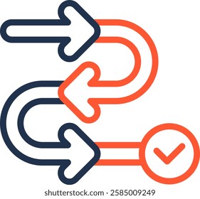 Roadmap Icon Color Line Vector Illustration
