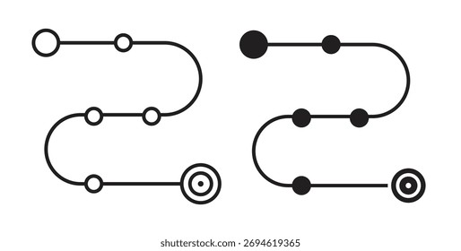 Das Konzept des Roadmap-Symbols Logo-Symbol für Web und Mobile. Pixel perfekt.