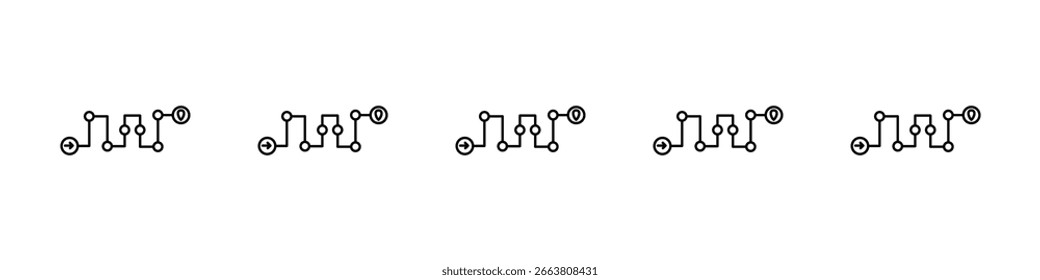 Diseño de iconos de hoja de ruta, logotipo, App, interfaz de usuario. Ilustración vectorial, EPS