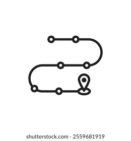 Roadmap icon Flat art in black and white isolated