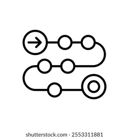 Roadmap-Symbol einzeln auf weißem Hintergrund