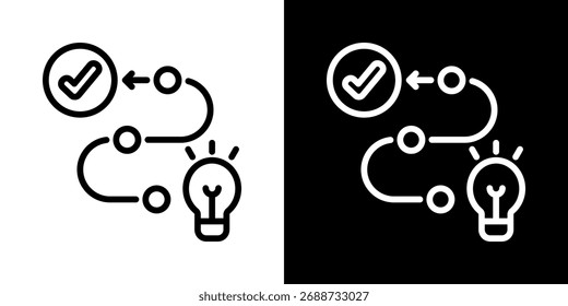 Roadmap Icon Of Line Black And White Style Vector Illustration