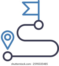 Roadmap Icon Line Color Vector Illustration