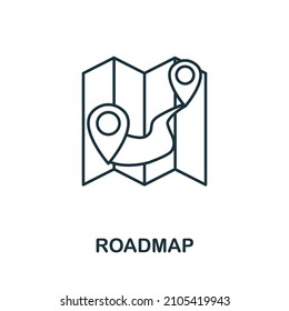 Roadmap Icon. Line Element From Digital Transformation Collection. Linear Roadmap Icon Sign For Web Design, Infographics And More.