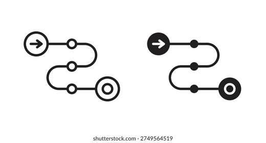 Roadmap icon. Line and Silhouette Icon Set.