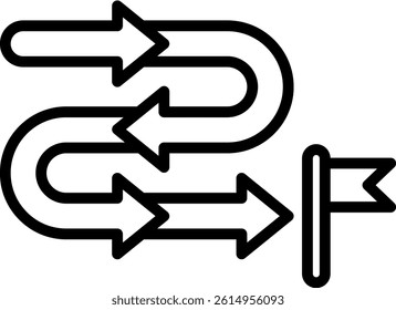 Roadmap Icon Line Vector Illustration