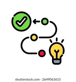 Roadmap Icon Lineal Color Vector Illustration