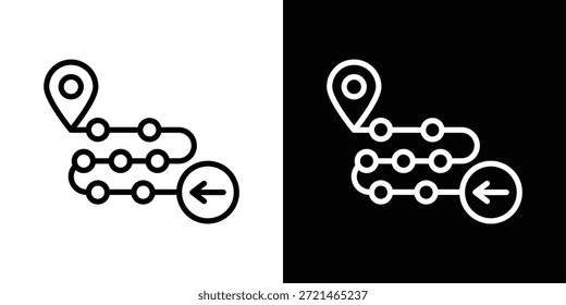Ícone do roteiro conceito de logotipo em traçados