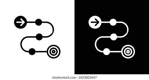 Icono de hoja de ruta para el diseño de interfaz de usuario del App móvil del Web del logotipo.