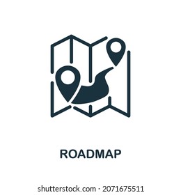 Roadmap icon. Monochrome sign from digital transformation collection. Creative Roadmap icon illustration for web design, infographics and more