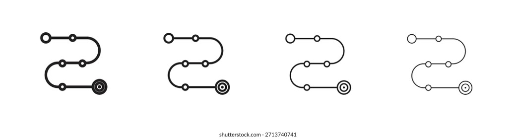 Roadmap icon outline symbol. Editable Stroke collection.