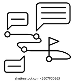 Roadmap icon represented by Roadmap simple symbol Line style.