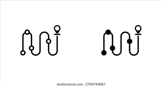 Roadmap icon set or logo illustration outline black style vector illustration, eps10.