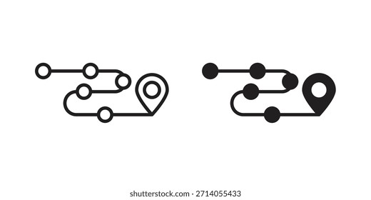 Roadmap-Symbol Silhouette Vektorgrafik-Designs. Bearbeitbare Striche