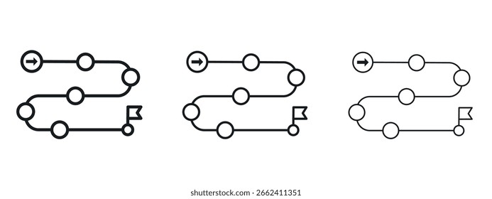 Icono de hoja de ruta diseño de línea simple - Ilustración vectorial simple