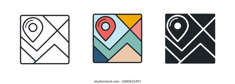 Roadmap icon symbol vector illustration isolated on white background