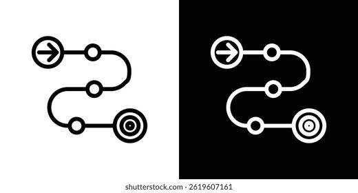 Símbolo de Vector de icono de hoja de ruta en estilo plano de moda