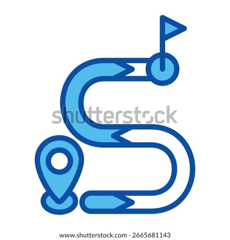 Roadmap Icons In Blue Style, Vector Illustration