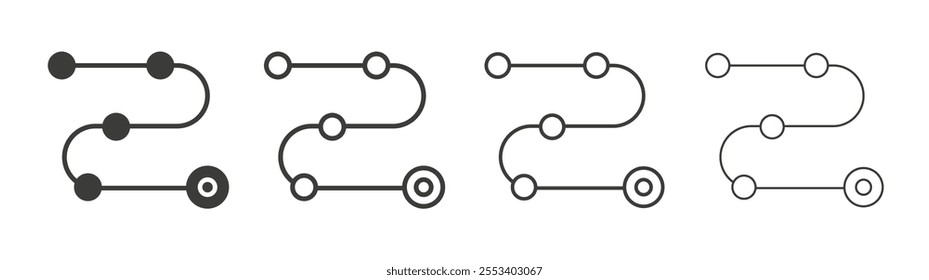 Roadmap icons collection. vector set in black color