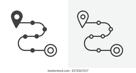 Roadmap icons. flat and line style set