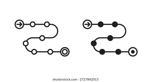 Roadmap icons. Outline icons vector collection. flat illustrations