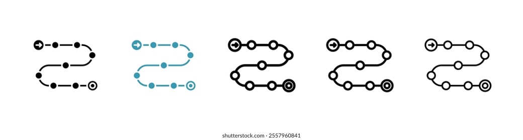 Roadmap icons pack in black and blue.