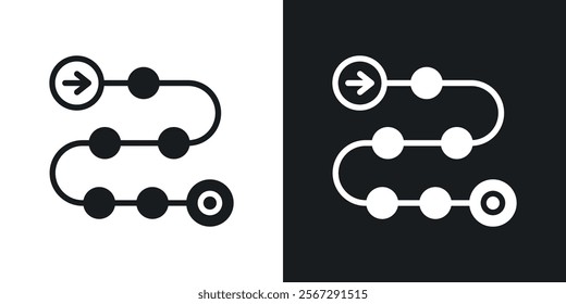 Roadmap icons in solid black and white colors
