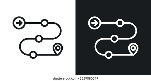Roadmap icons. vector set in black colors