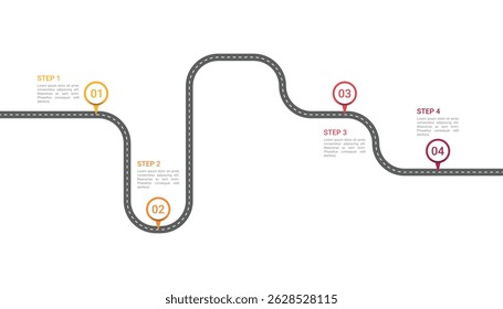 Roadmap Infographic Design with 4 Steps