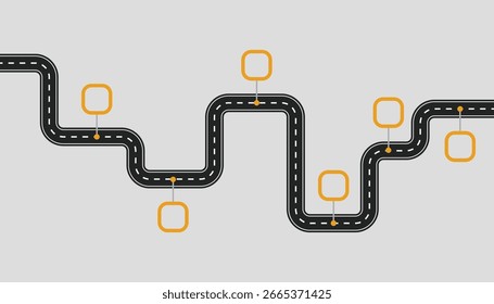 Roadmap infographic design with 6 steps