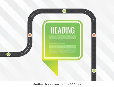 Roadmap Infographic design template with place for your text. Vector illustration and colorful visual with multi turns and bends, timeline design concept.