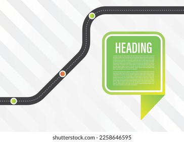 Roadmap Infographic design template with place for your text. Vector illustration and colorful visual with multi turns and bends, timeline design concept.