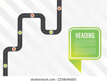 Roadmap Plantilla de diseño de infografía con lugar para el texto. Ilustración vectorial y visual colorida con múltiples curvas y curvas, concepto de diseño de línea de tiempo.