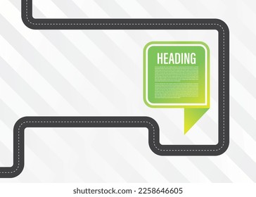 Roadmap Infographic design template with place for your text. Vector illustration and colorful visual with multi turns and bends, timeline design concept.